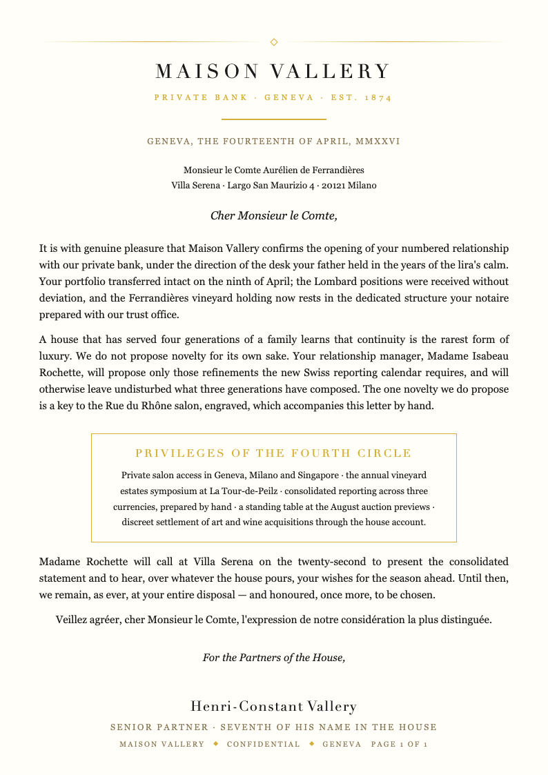 Luxury Premium Formal Letter